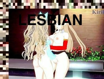 syahwat, lesbian, remaja, main-dengan-jari, kartoon, hentai, 3d