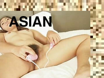 asiatisk, storatuttar, hårig, fitta-pussy, leksak, japansk, slyna, thailändsk, naturlig, söt