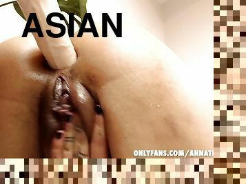 asiatisk, röv, orgasm, fitta-pussy, amatör, anal, tonåring, leksak, pov, sprut