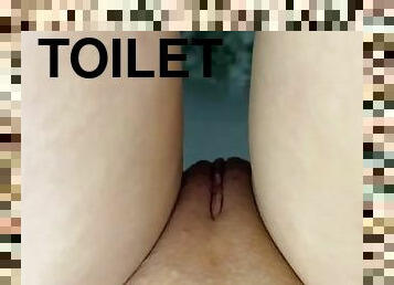 POV Cutie urinating in the toilet