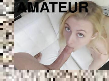 amatör, gigantisk-kuk, deepthroat, pov, ansiktssprut, blond, höga-klackar