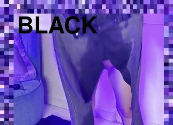 Desperate pissing on my black jeans