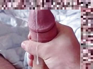 masturbation, amateur, énorme-bite, branlette, solo, bite