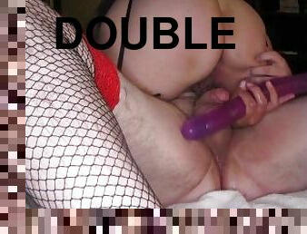 FUNNY BLOOPER, MISTRESS fails to find SISSY hole with double sided DILDO