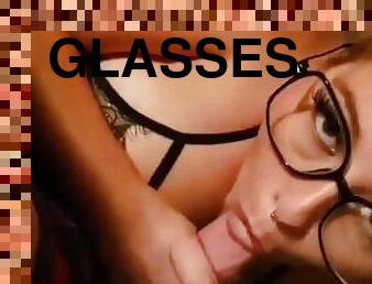 lunettes, amateur, babes, fellation, énorme-bite, milf, point-de-vue, blonde, lingerie, bite