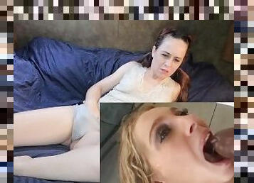 Bukkake Porn Reaction(White girl loves cum)