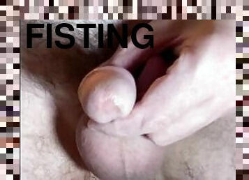 Long cumshot from fisting anal
