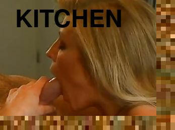 Naughty Blonde Girl Drives Me Wild At The Kitchen
