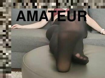 collants, amateur, couple, pieds, webcam, fétiche, solo, jambes