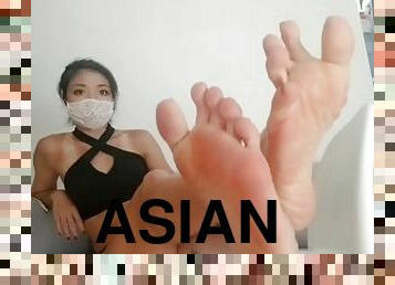 azijski, sužnja, noge