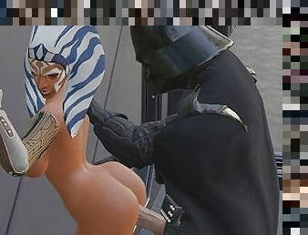 Ahsoka Tano ANAL X Darth Vader - Star Wars Cosplay 3D Hentai - POV, Doggystyle Against Wall