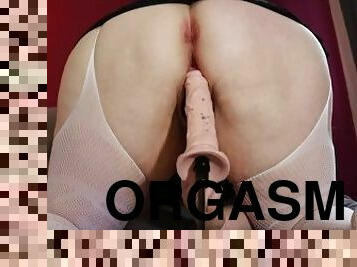 traseiros, teta-grande, clitóris, estilo-cão, orgasmo, amador, mulher-madura, mãe, bbw, botins