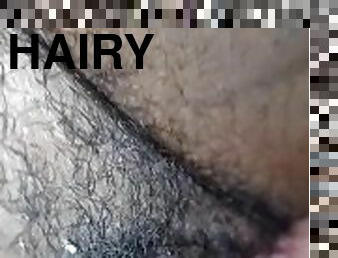 poilue, chatte-pussy, amateur, ébène, interracial, ejaculation-interne