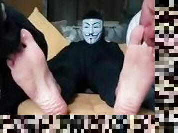 Two guys sniff my socks and worship my sweaty feet