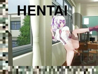 orgasmo, aluna, amador, adolescente, penetração-de-braço, anime, hentai, 3d, sala-de-aula