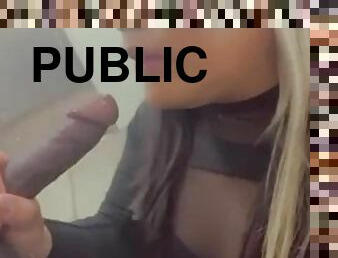 TGirl Sucks BBC in Chicago Subway public