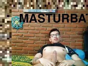 masturbation, ejaculation-sur-le-corps, énorme-bite, gay, webcam, solo, minet, tatouage, bite