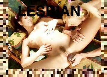 lesbian-lesbian, remaja, berambut-pirang