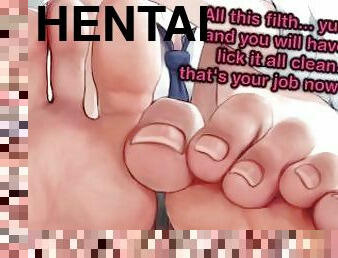 stopala-feet, pov, devojka, animacija, hentai, femdom