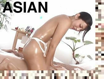 Mizuki miri is an oiled up chick who loves riding a penis