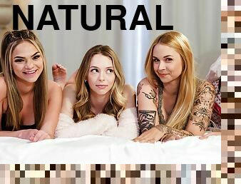 Sarah Vandella, Lily Larimar, Athena Faris, and Maddy May make each other cum