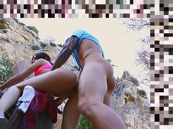 Aubree Valentine gives head and gets fucked in the mountains