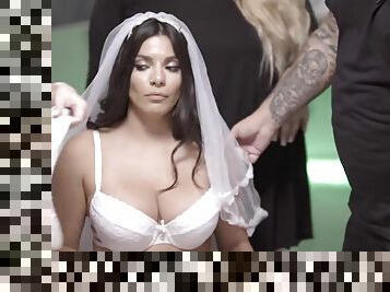 Busty Brunette Clara Has Second Thoughts On Her Wedding Day - brunette with big naturals