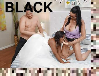 Black bride Avery Jane and Rita Daniels threesome sex