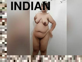 Hot Indian Bhabhi Taking Bath In Shower