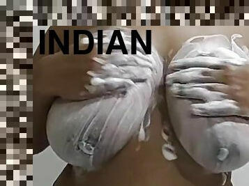 gros-nichons, énorme, amateur, indien, webcam, seins, solo