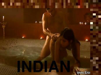 massage, indianer, paar, brunette