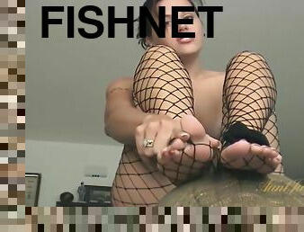 Lacey Looks Lovely In Fishnets