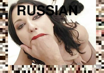 rus, anal, kocaman-yarak, penisin-gırtlağa-kadar-alınması, kaba, esmer-kadın