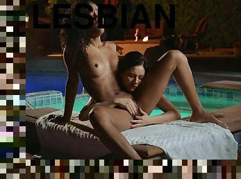 Tempting lesbians impassioned porn clip