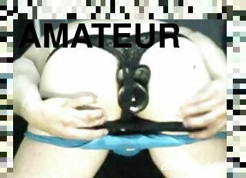 masturbation, amateur, anal, gay, maison, doigtage, pieds, culotte, gode, solo