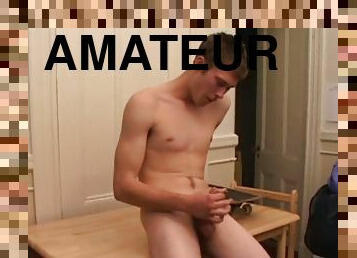 amateur, ejaculation-sur-le-corps, gay, cuisine, ejaculation, horny, massive