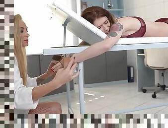 Sadistic Lady Doctor Binds And Spanks Female Patient, Part 1 - Misha Cross And Kayla Green