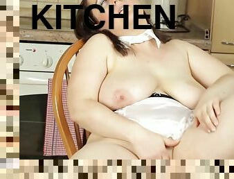 Horny Chubby Mama Playing Dirty Games In Her Kitchen