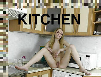 Solo masturbation in the kitchen by Isabel Stern