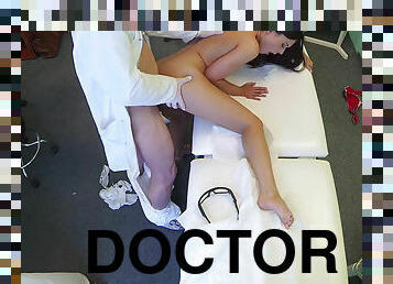 Horny patient pleased by nurse and doctor