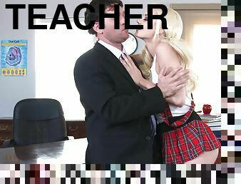 Elsa Jean riding & milking teacher's dick in the classroom