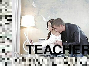 Tricky old teacher gets bj & pussy fucking in exchange of a good grade