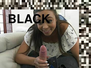 Slutty Black Stepdaughter Sucks White Cock For A First Time