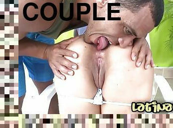 anal, mamada, latino, pareja, facial