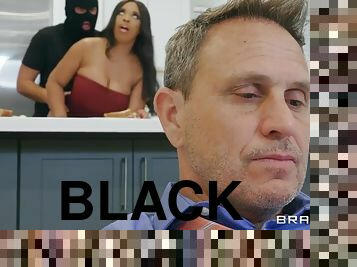 Masked guy Keiran Lee banged black chubby MILF with big tits