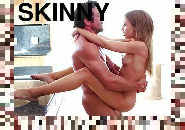 Skinny Natasha White getting nailed by hung daddy