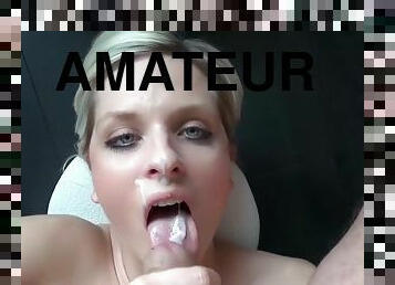 amateur, ejaculation-sur-le-corps, maison, point-de-vue, ejaculation, blonde