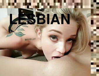 Lesbian lovers make each other orgasm in the living room