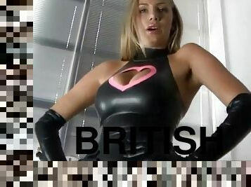 blonde, britannique, ange, latex