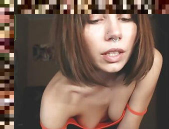 Cute teen girl downblouse webcam video
